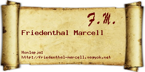 Friedenthal Marcell névjegykártya