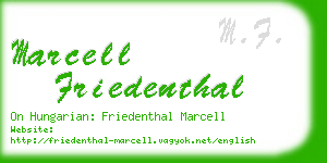 marcell friedenthal business card